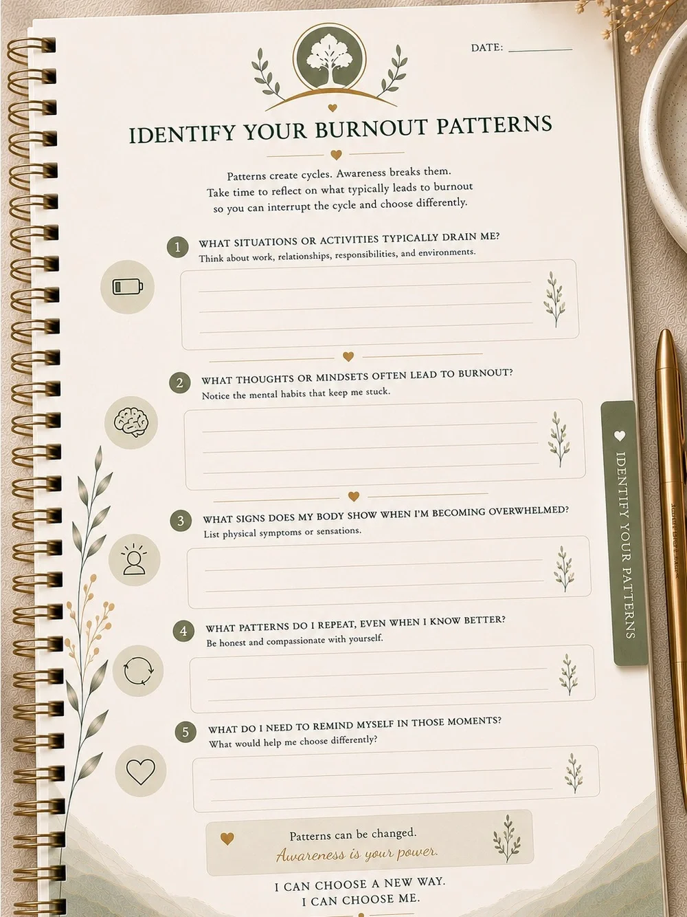 Burnout Recovery OS Wellness-Burnout-Overwhelmed Minds Reset Journal-Self Care